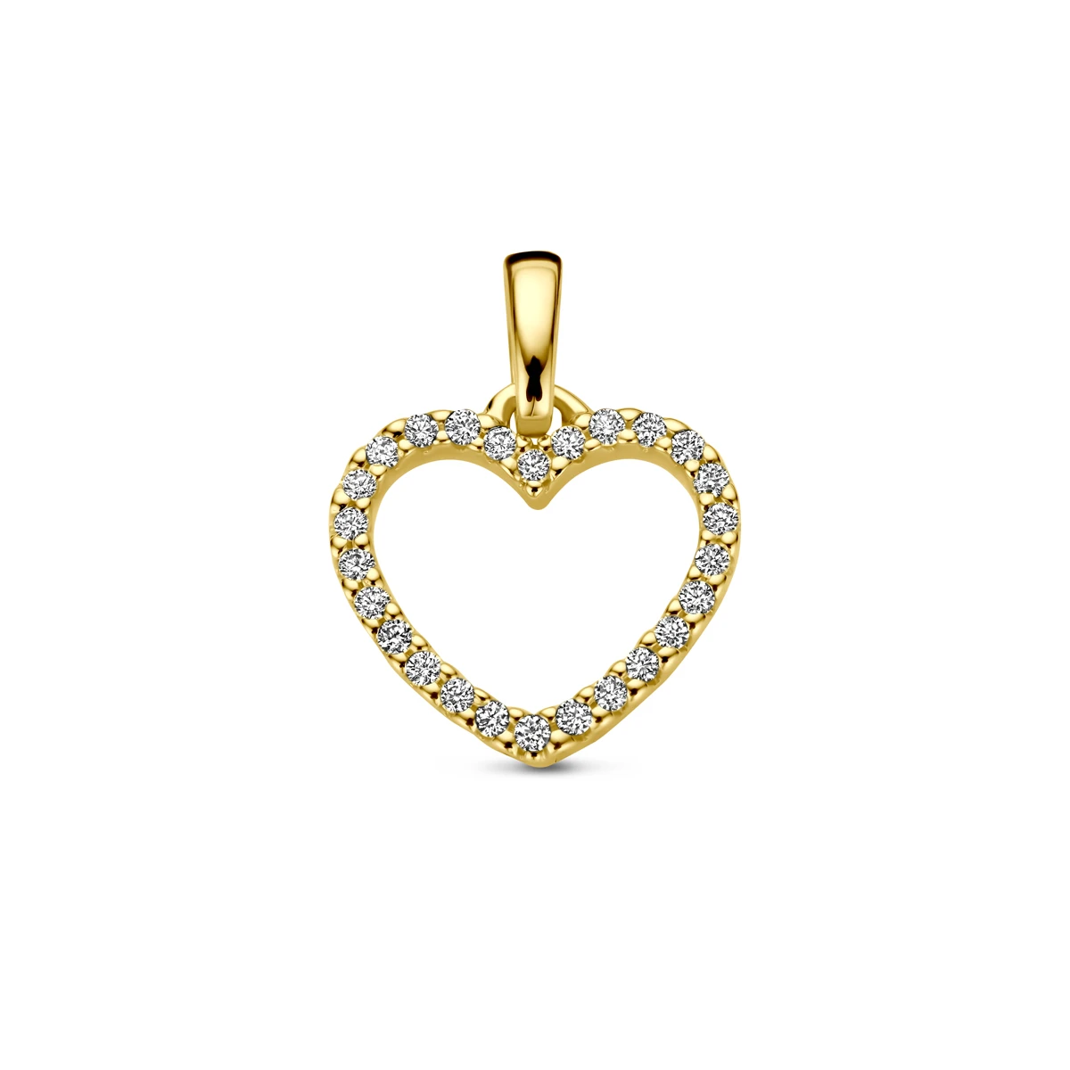 hanger hart en diamant h si 14K geelgoud