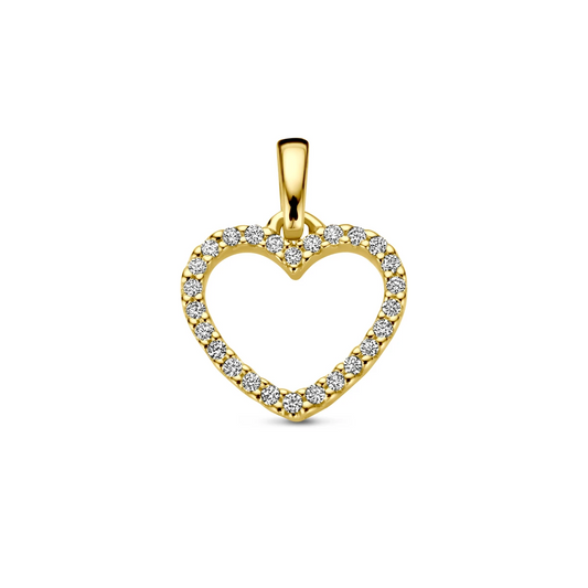 hanger hart en diamant h si 14K geelgoud