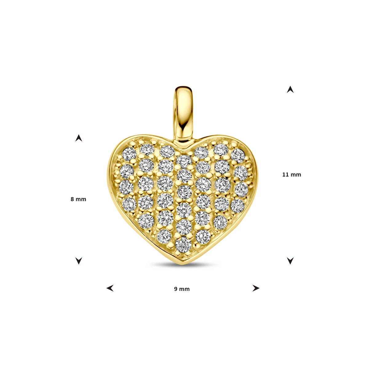hanger hart en diamant h si 14K geelgoud