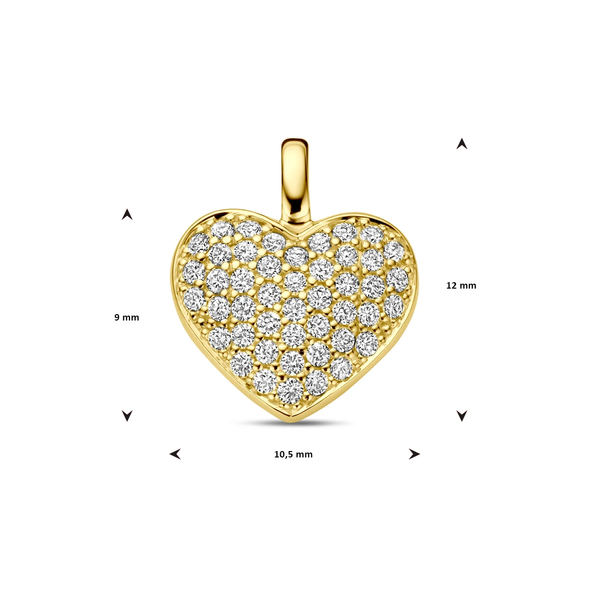 hanger hart en diamant h si 14K geelgoud