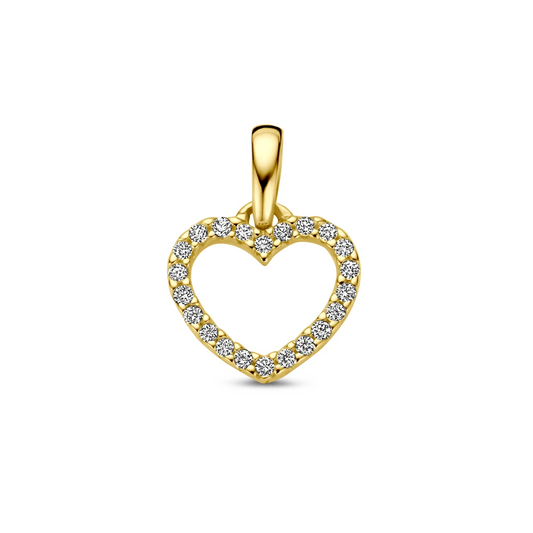 hanger hart en diamant h si 14K geelgoud
