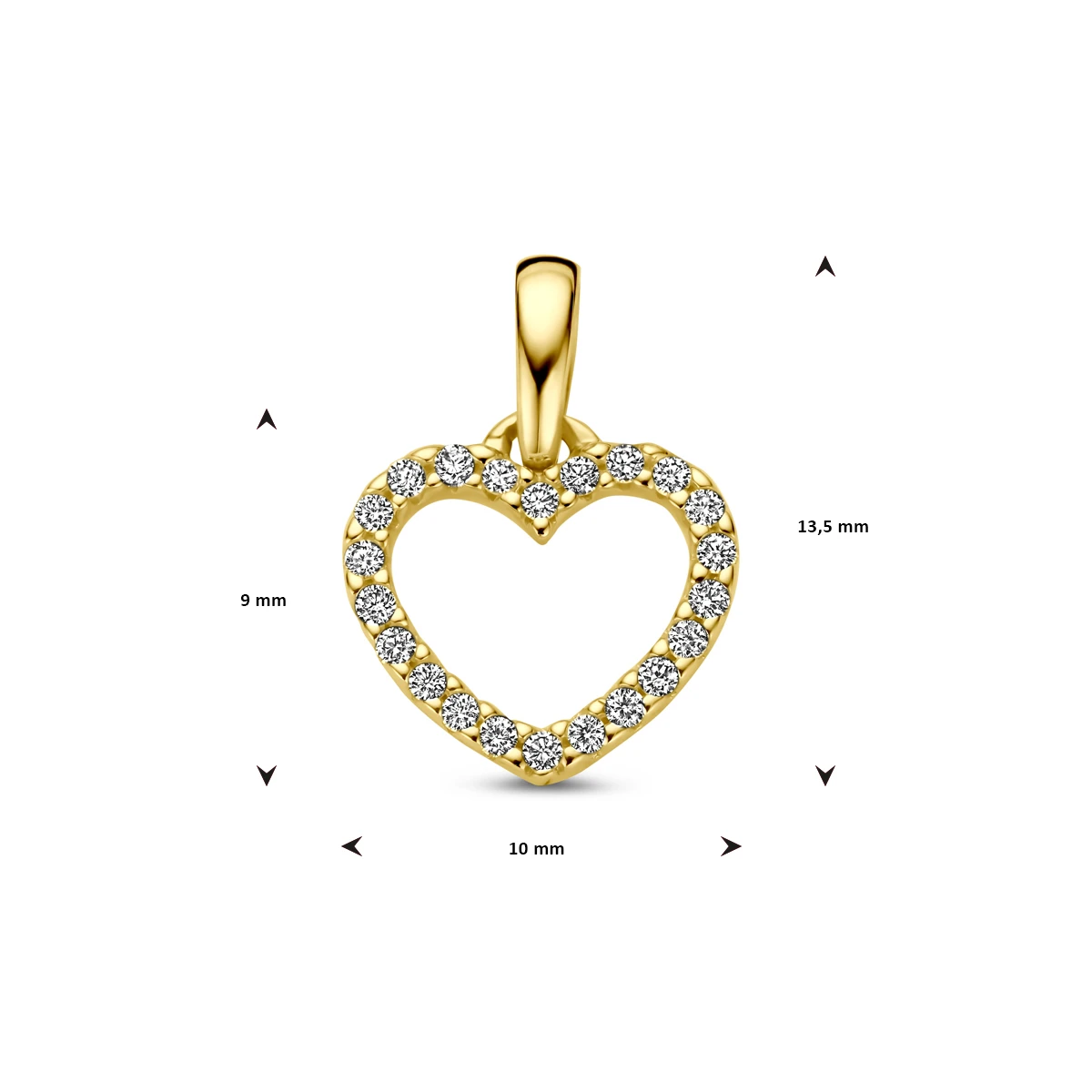 hanger hart en diamant h si 14K geelgoud