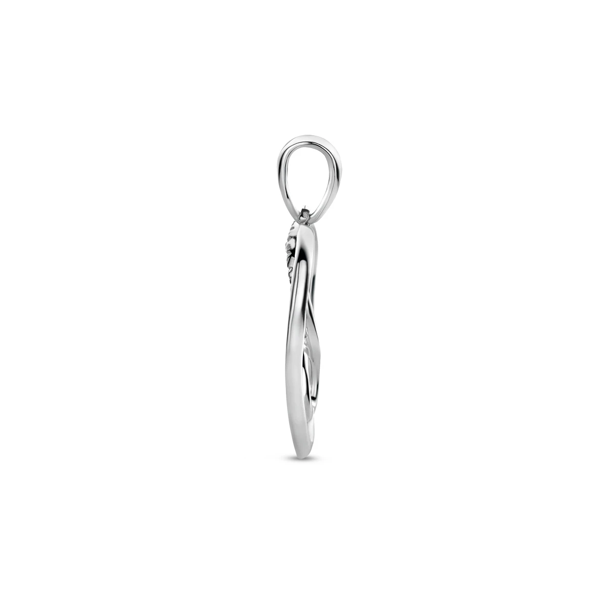 hanger hart en infinity zirkonia zilver gerhodineerd