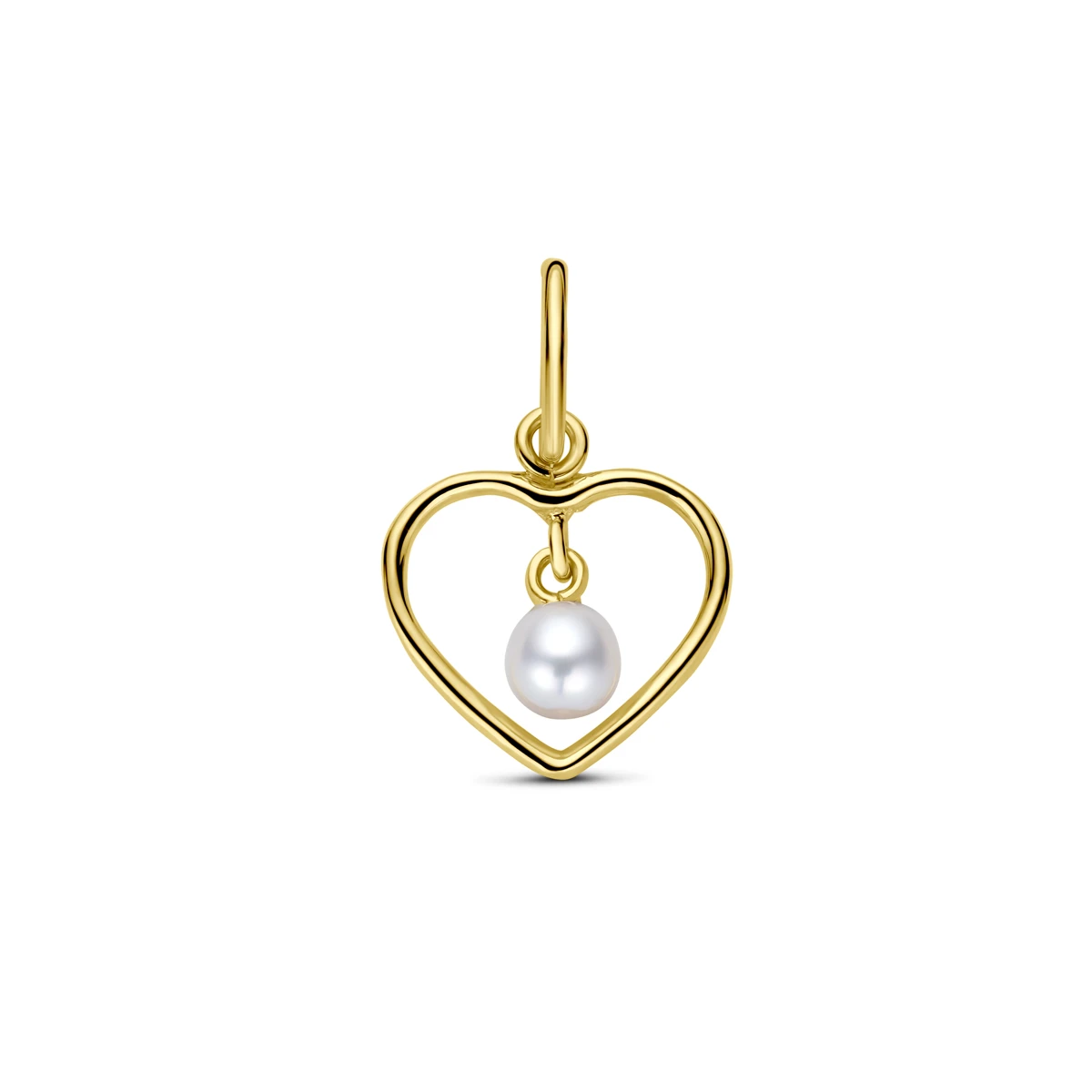hanger hart en parel 14K geelgoud