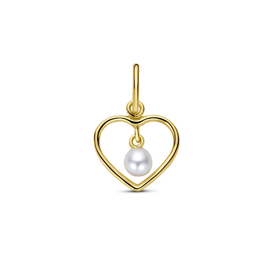 hanger hart en parel 14K geelgoud
