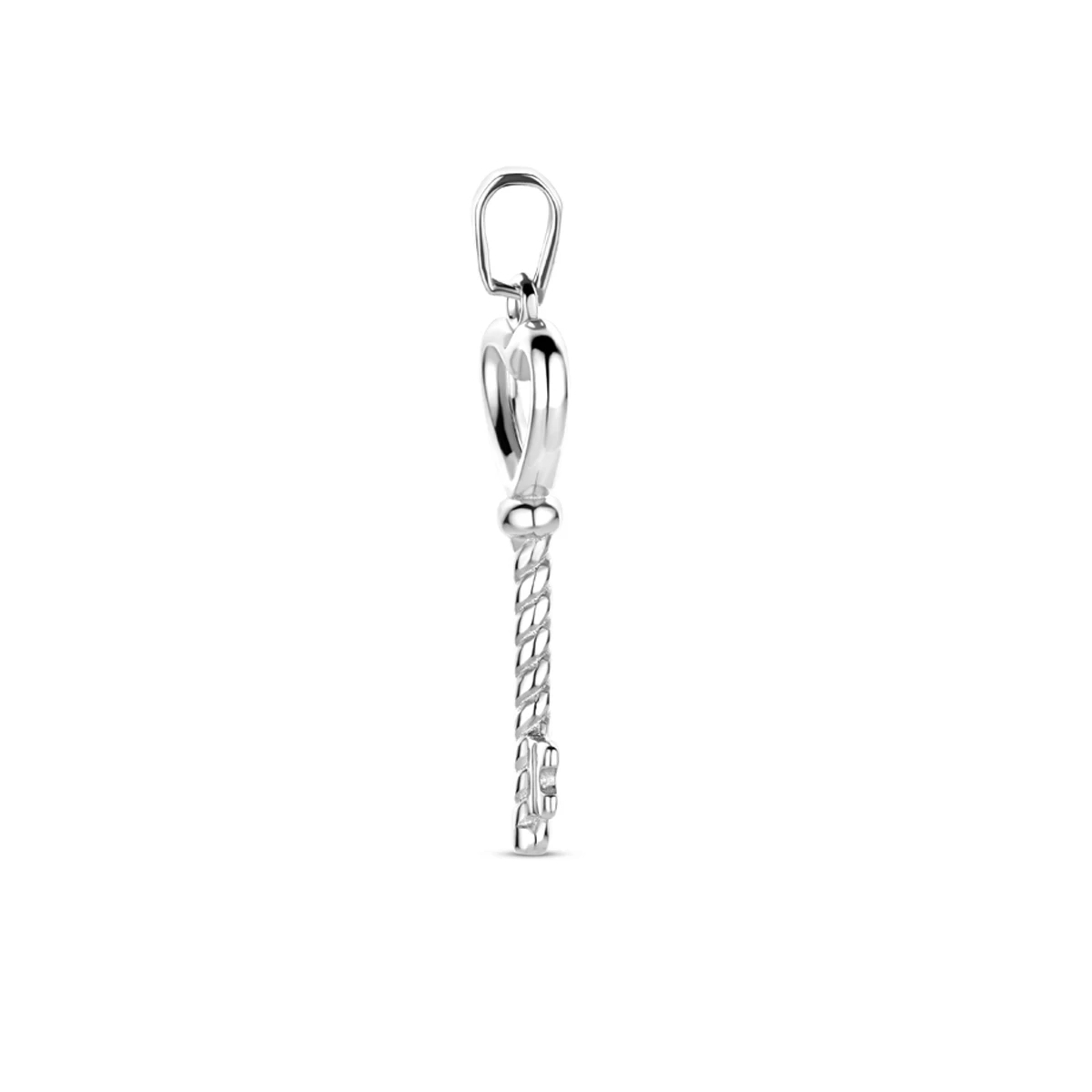 hanger hart en sleutel 23 mm zilver gerhodineerd