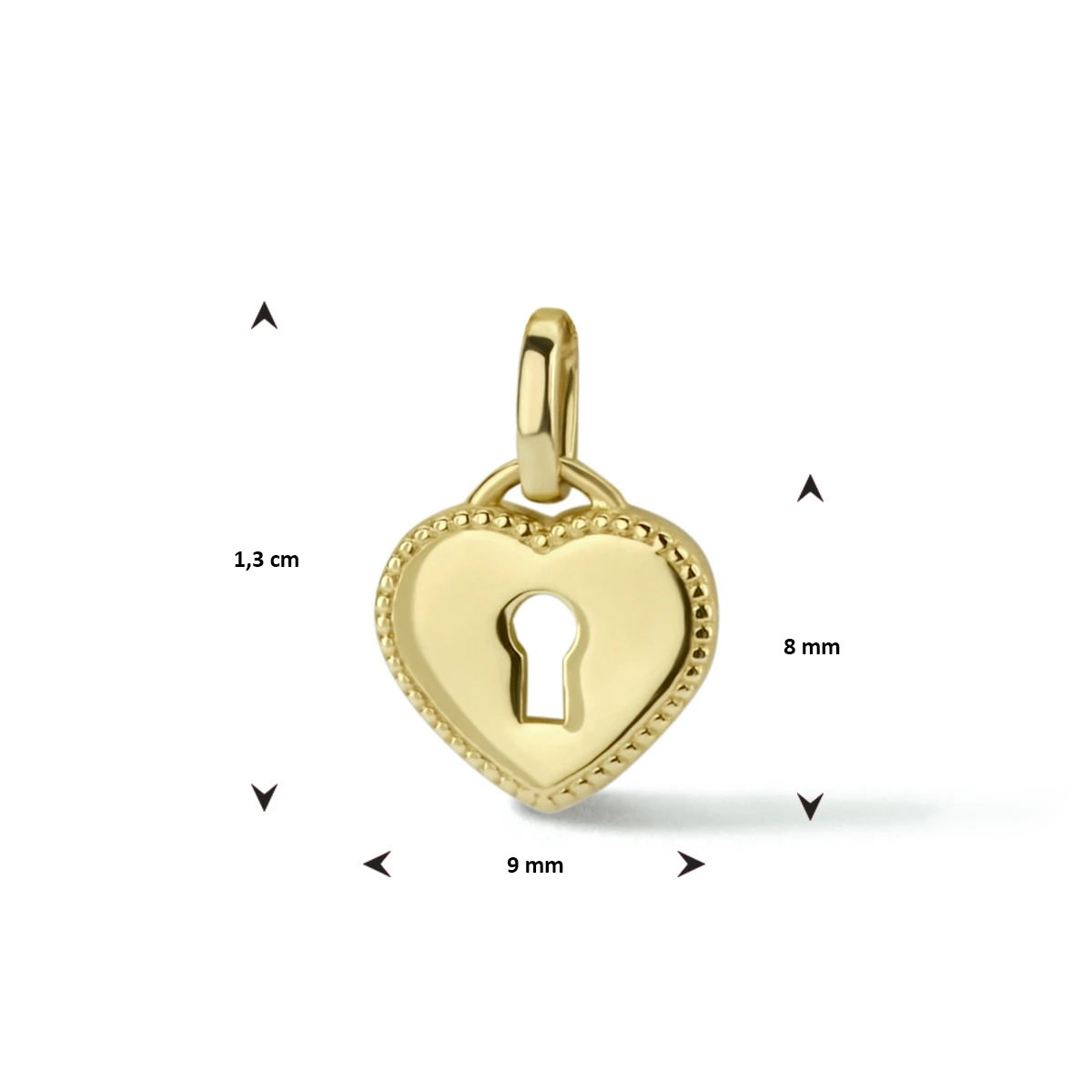 hanger hart en slot 14K geelgoud