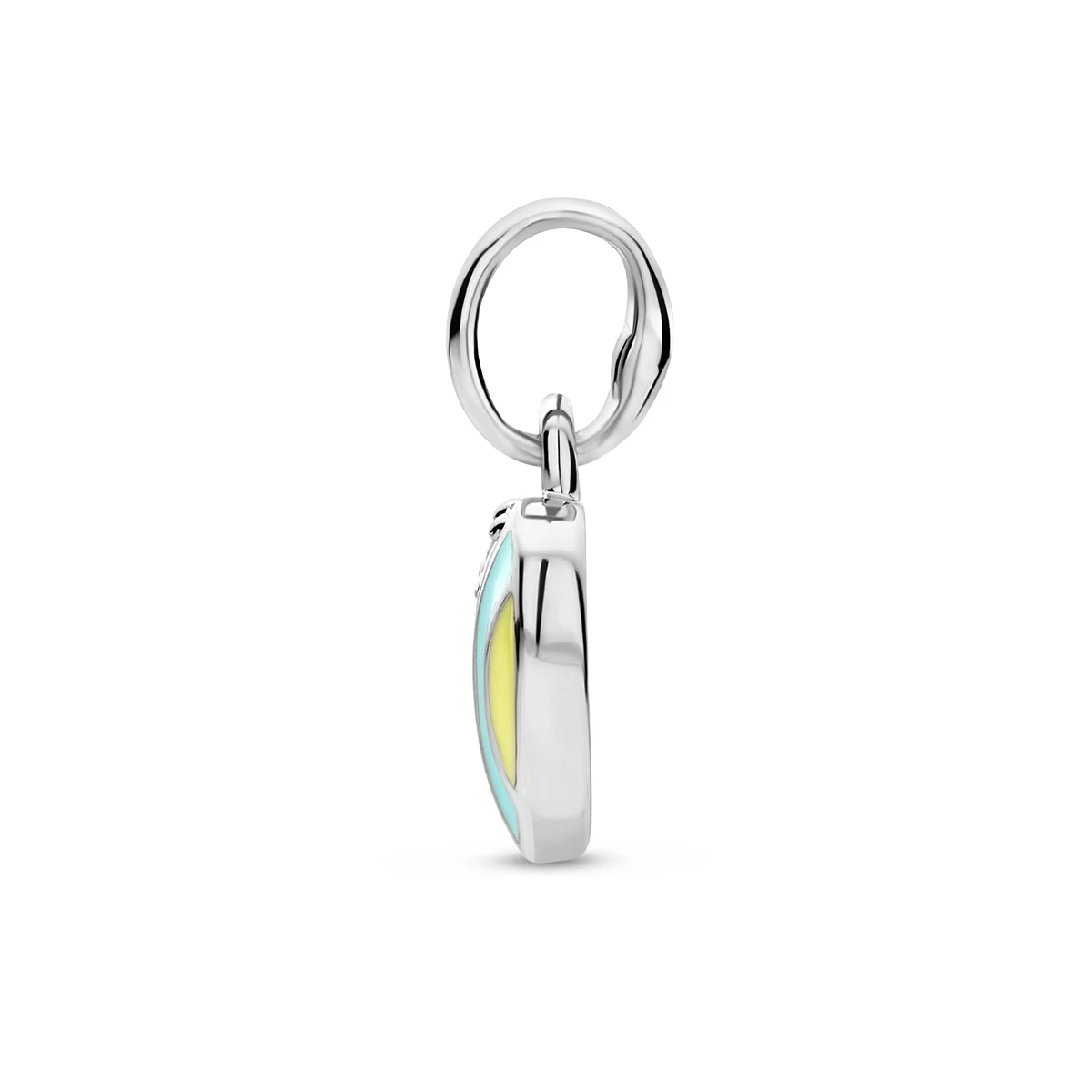 hanger hart en zirkonia emaille zilver gerhodineerd