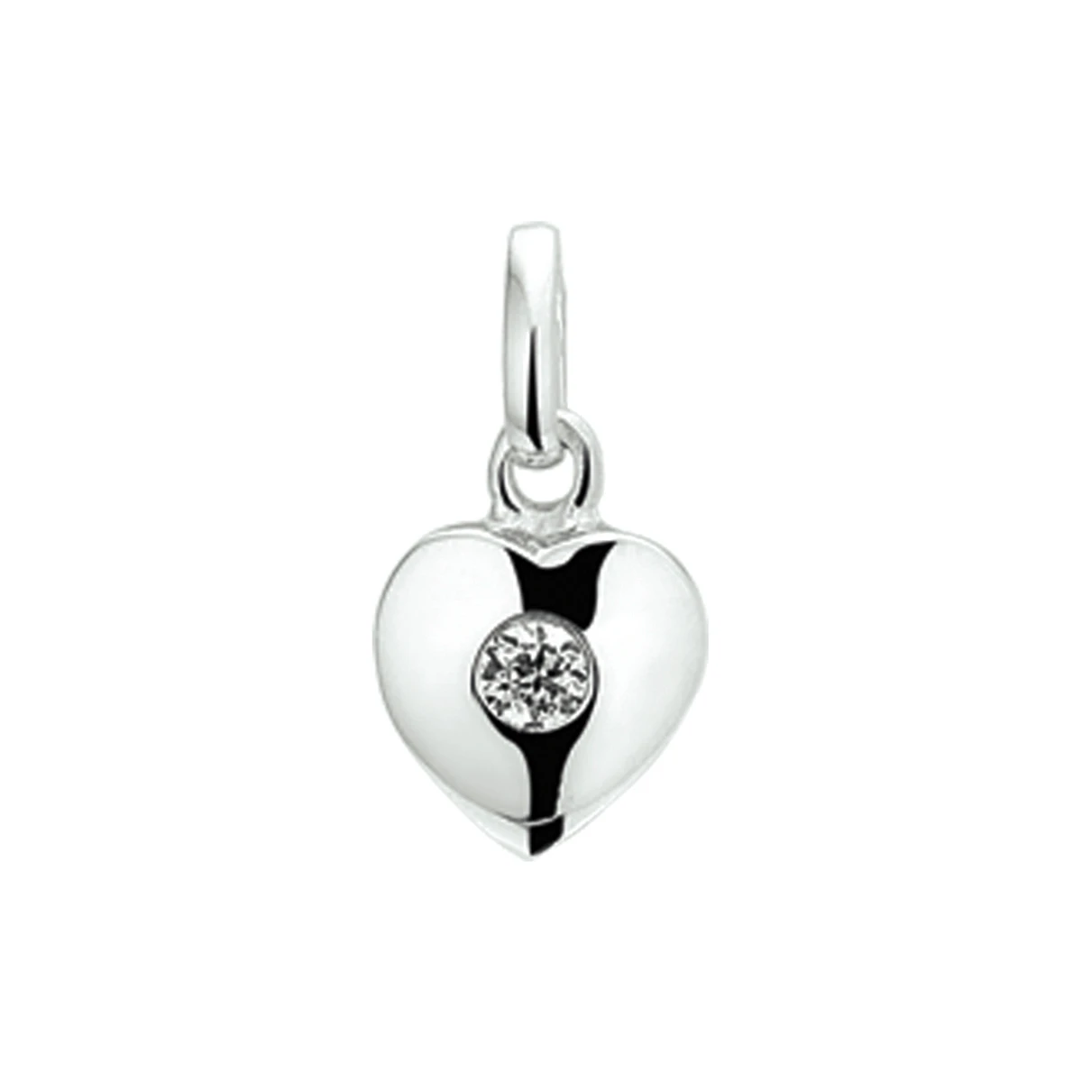 hanger hart en zirkonia zilver gerhodineerd