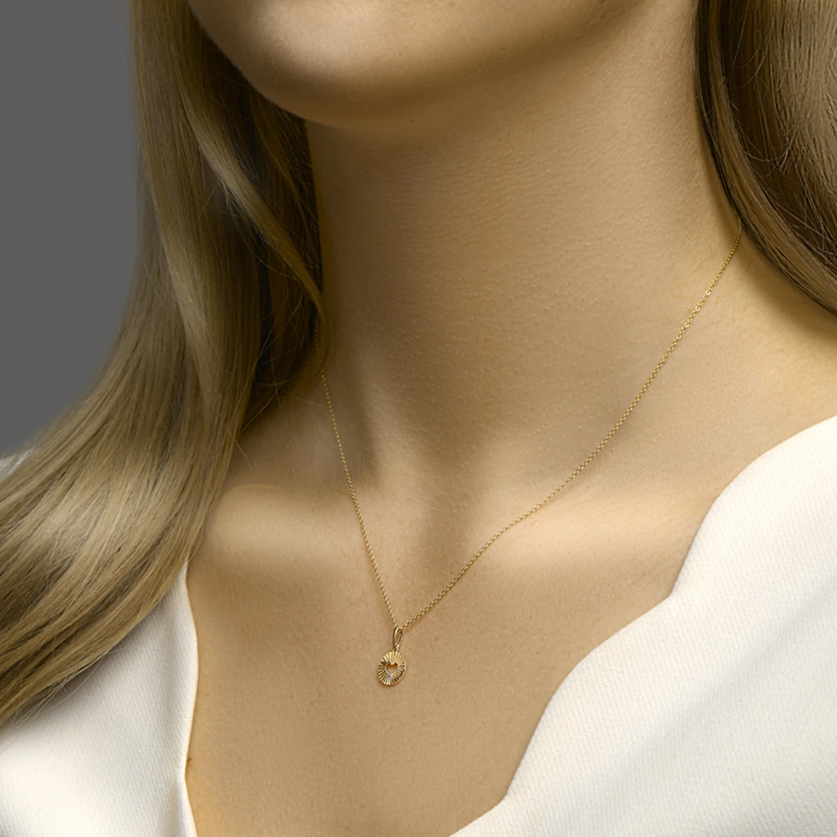 hanger hart gediamanteerd 14K geelgoud