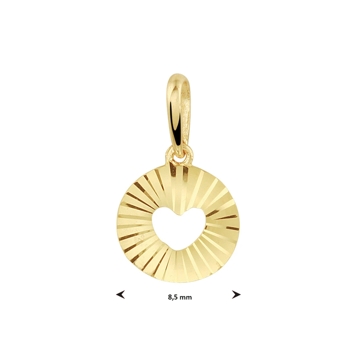 hanger hart gediamanteerd 14K geelgoud