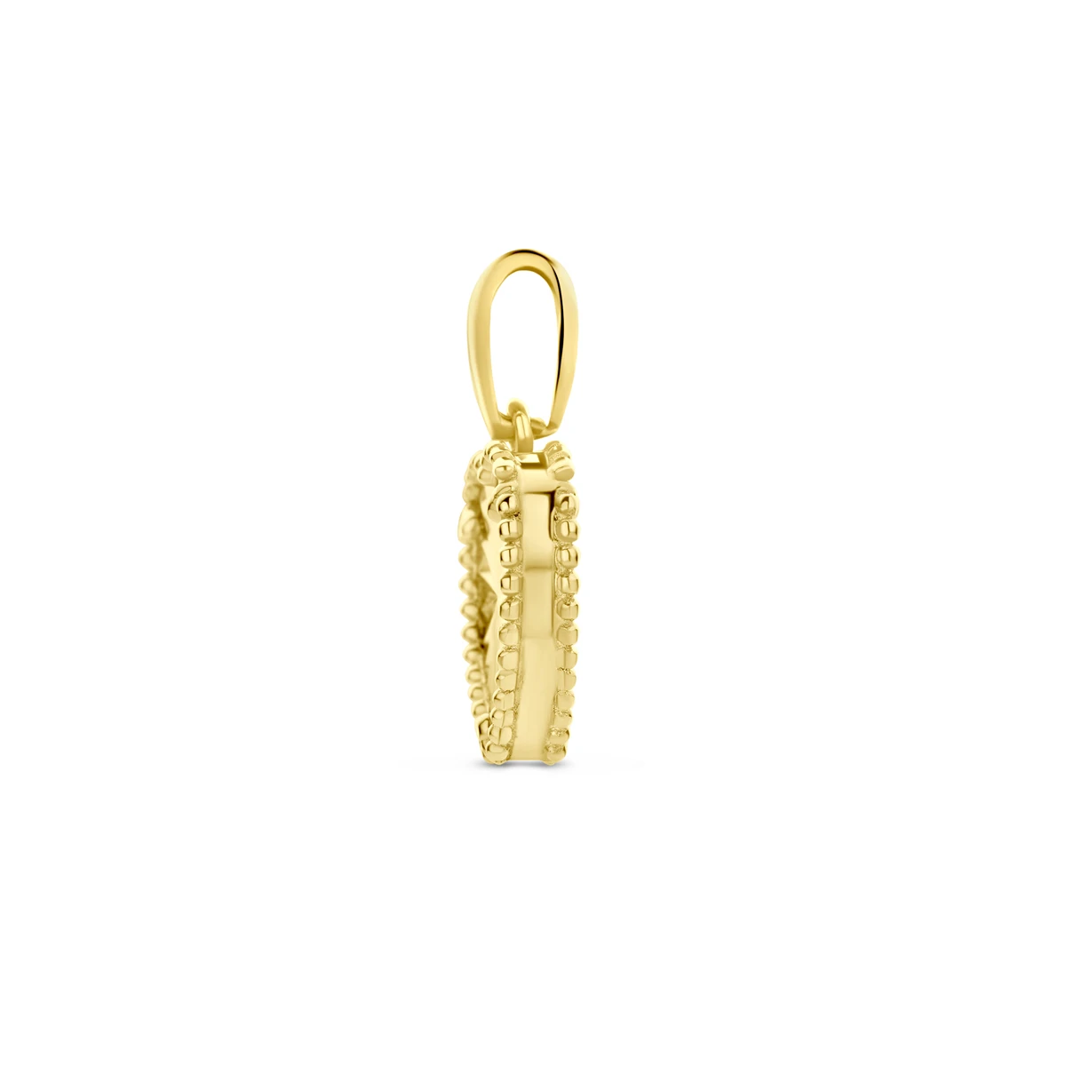 hanger hart gediamanteerd 14K geelgoud