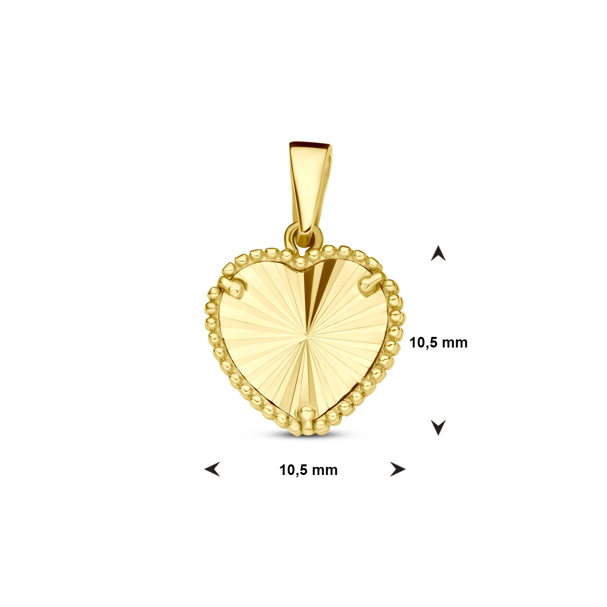 hanger hart gediamanteerd 14K geelgoud