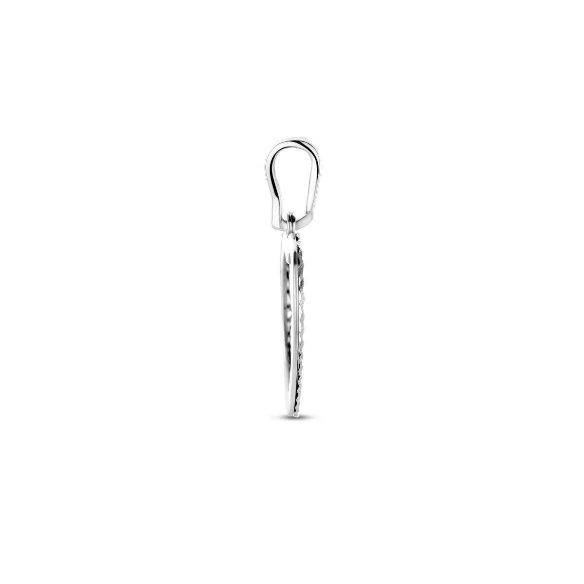 hanger hart gediamanteerd 18 mm zilver gerhodineerd