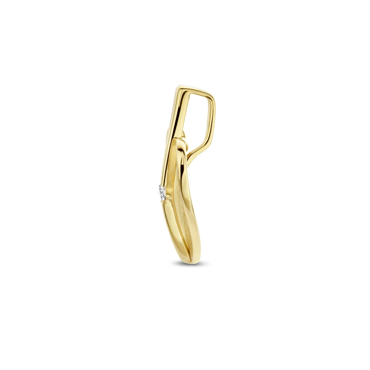 hanger hart gescratcht diamant 0.04ct h si 14K geelgoud
