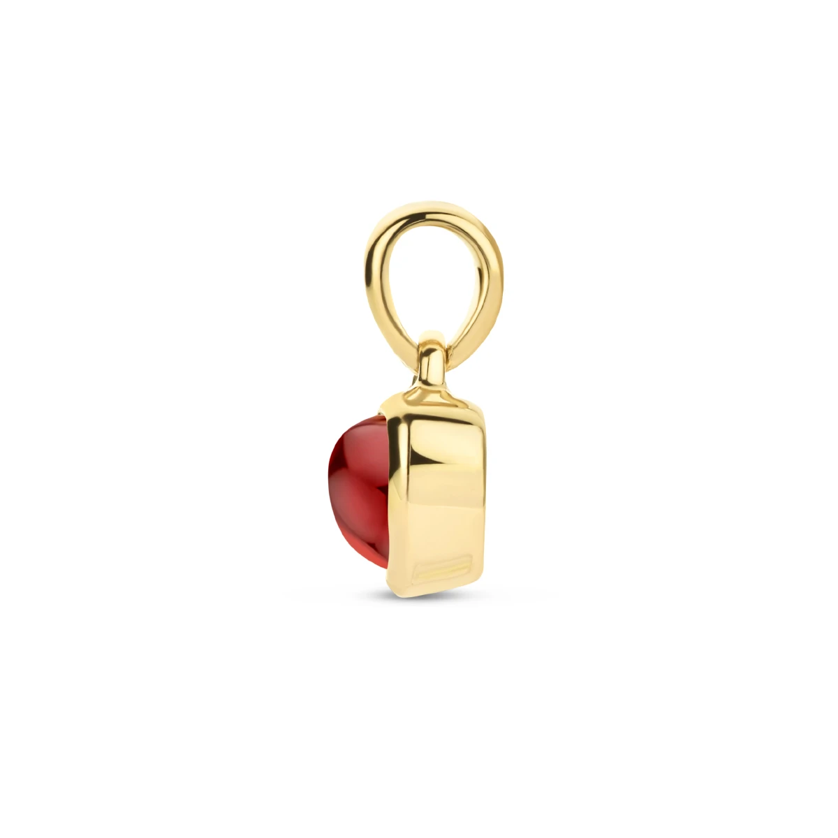 hanger hart granaat 14K geelgoud