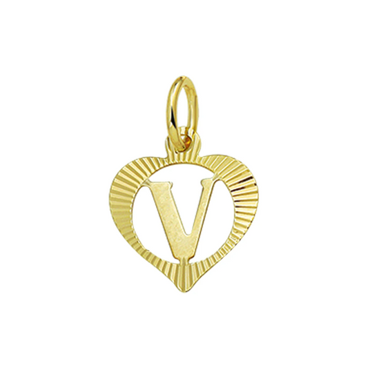 hanger hart letter 14K geelgoud