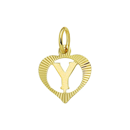 hanger hart letter 14K geelgoud
