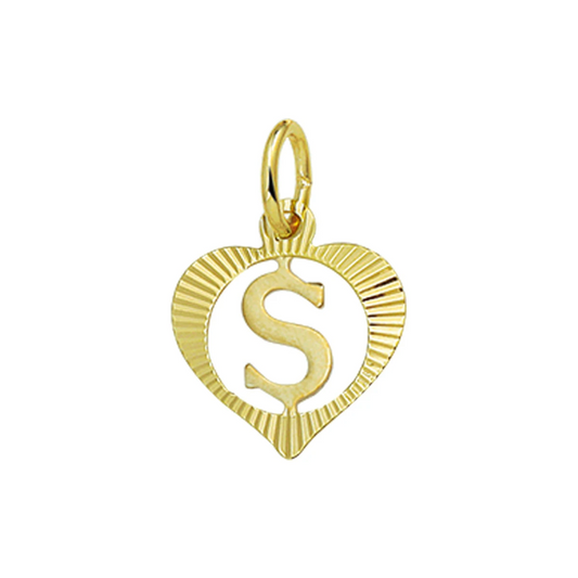 hanger hart letter 14K geelgoud