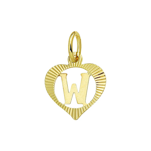 hanger hart letter 14K geelgoud