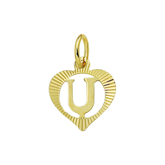 hanger hart letter 14K geelgoud