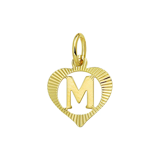 hanger hart letter 14K geelgoud