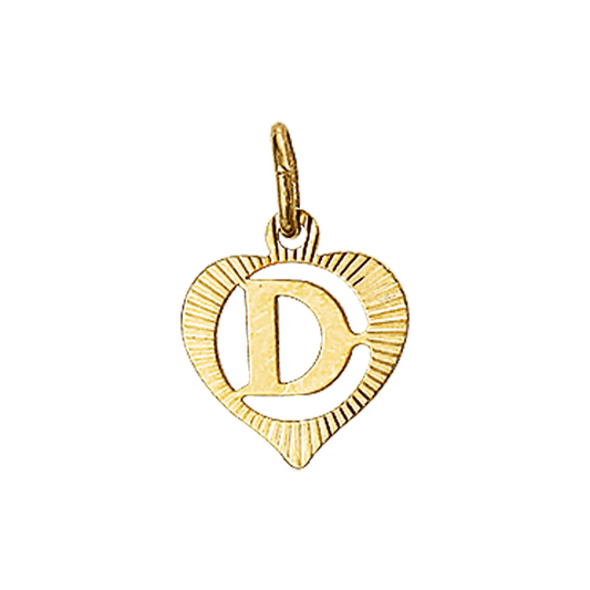 hanger hart letter 14K geelgoud