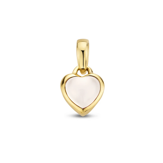hanger hart maansteen 14K geelgoud