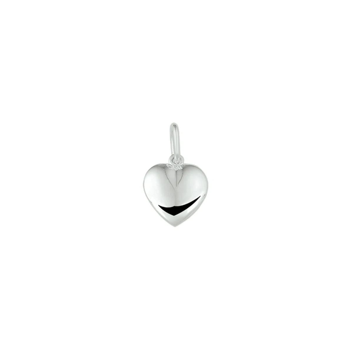hanger hart massief zilver wit