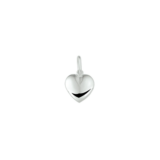 hanger hart massief zilver wit