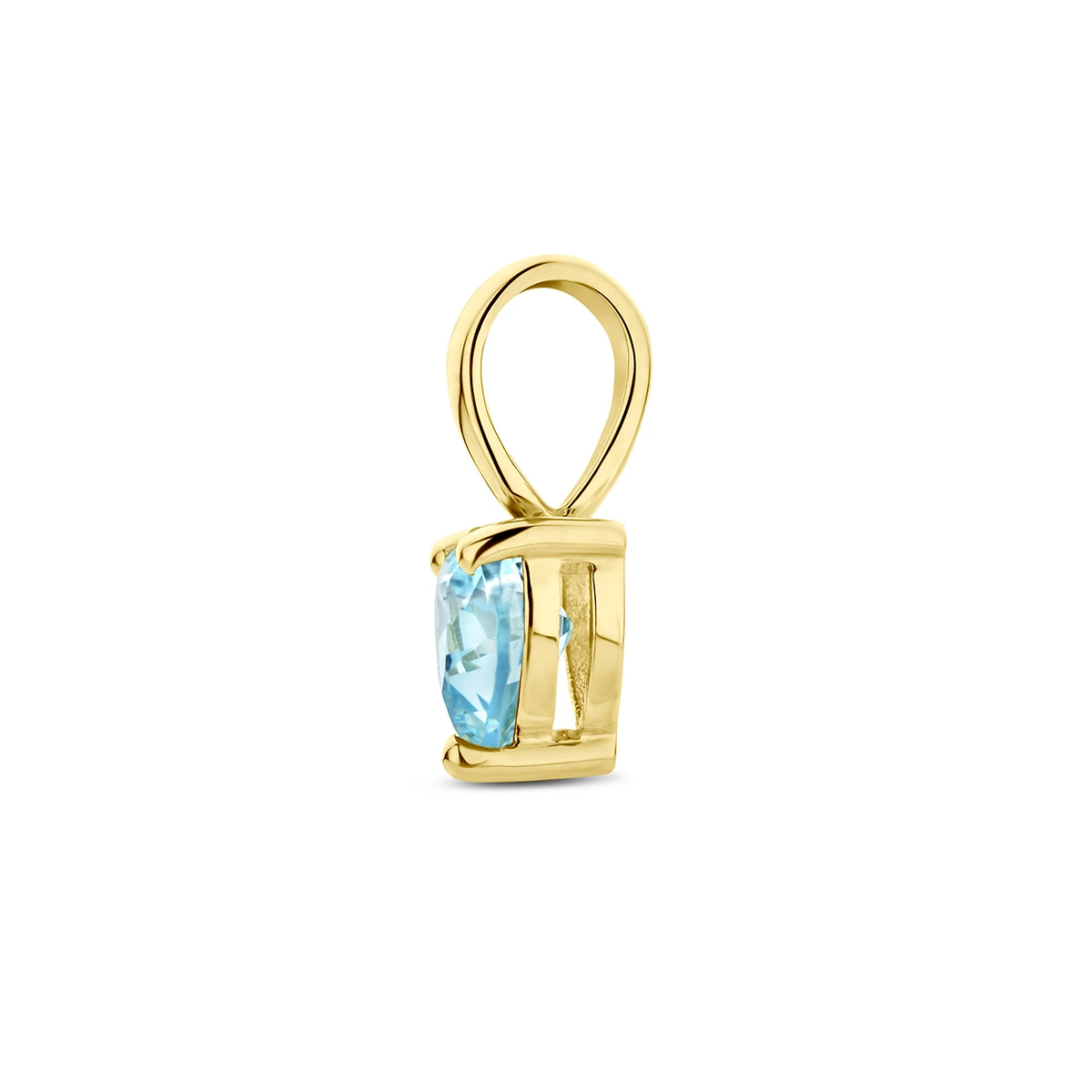 hanger hart met synth. geboortesteen 14K geelgoud