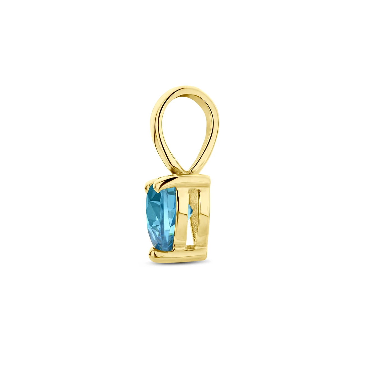 hanger hart met synth. geboortesteen 14K geelgoud