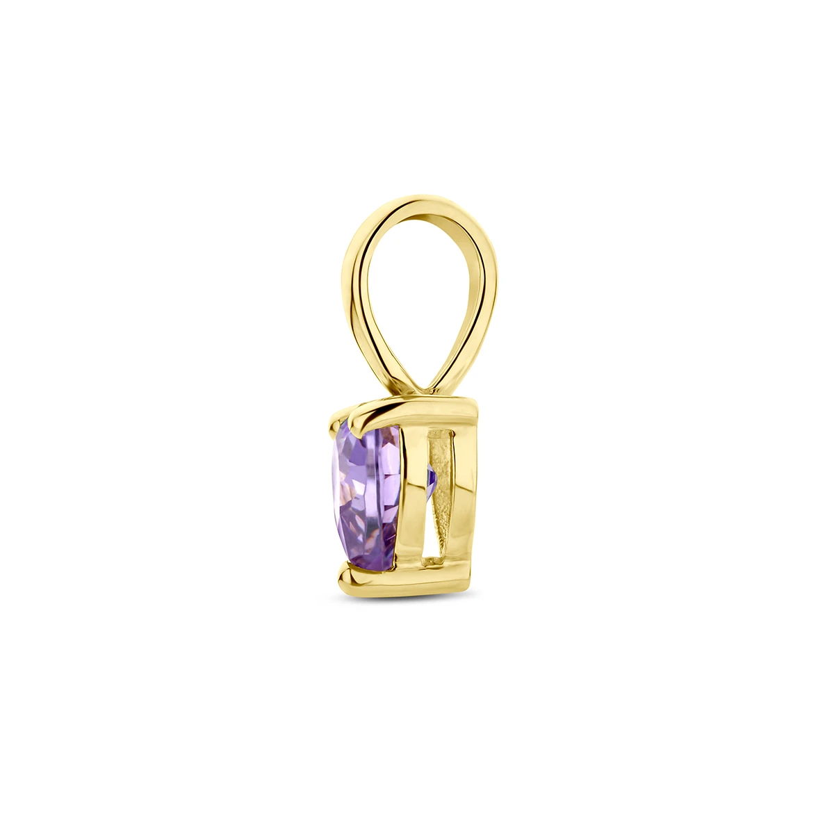 hanger hart met synth. geboortesteen 14K geelgoud