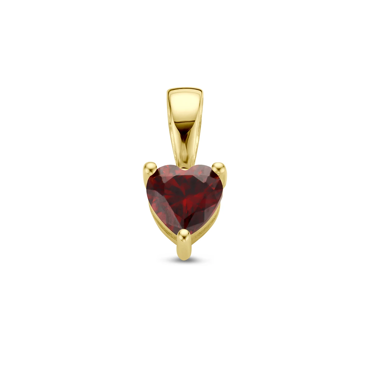 hanger hart met synth. geboortesteen 14K geelgoud