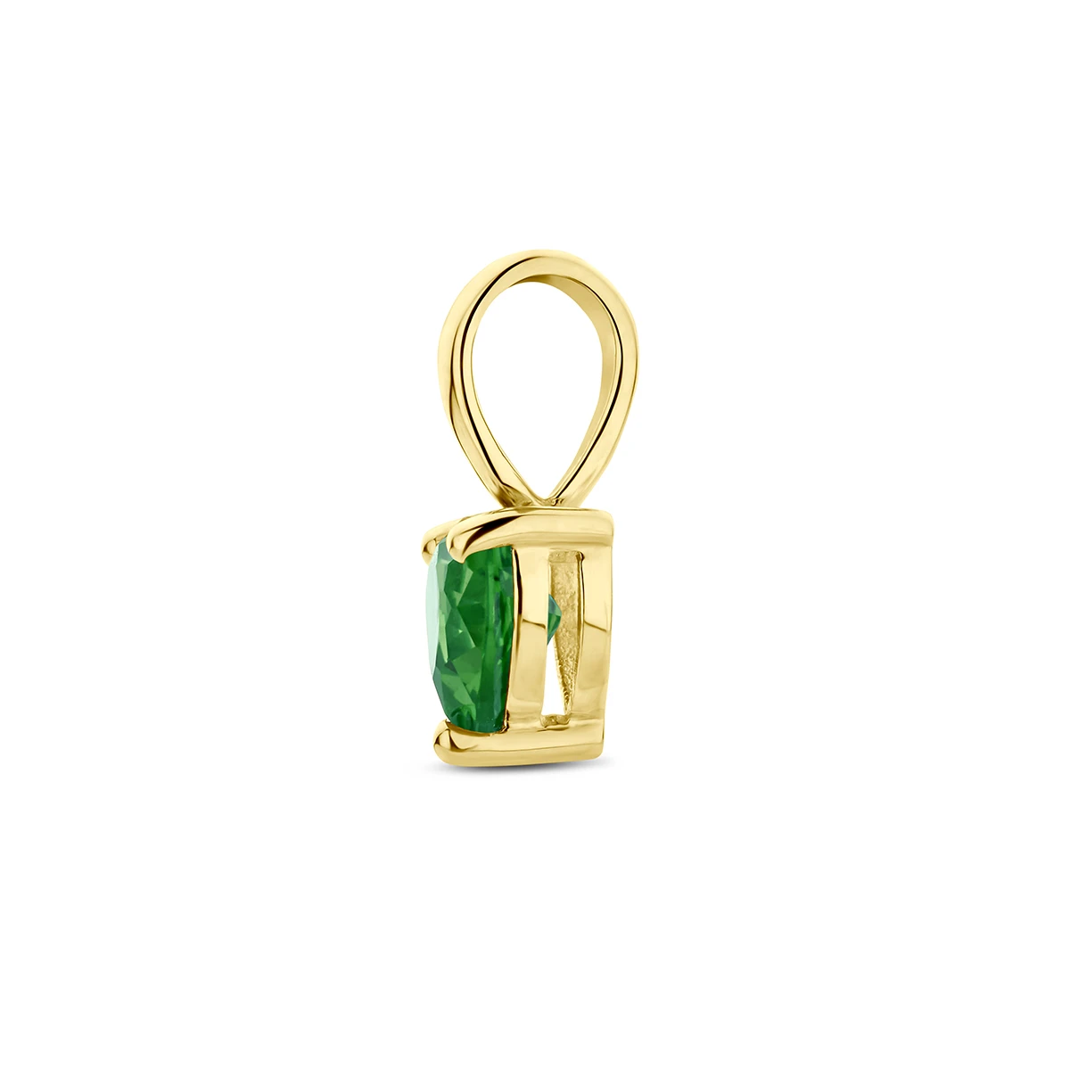 hanger hart met synth. geboortesteen 14K geelgoud