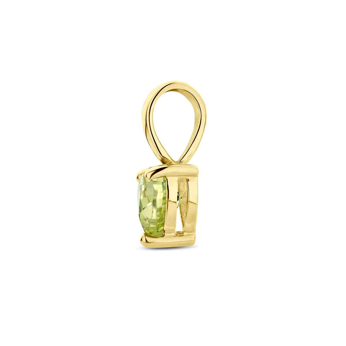 hanger hart met synth. geboortesteen 14K geelgoud