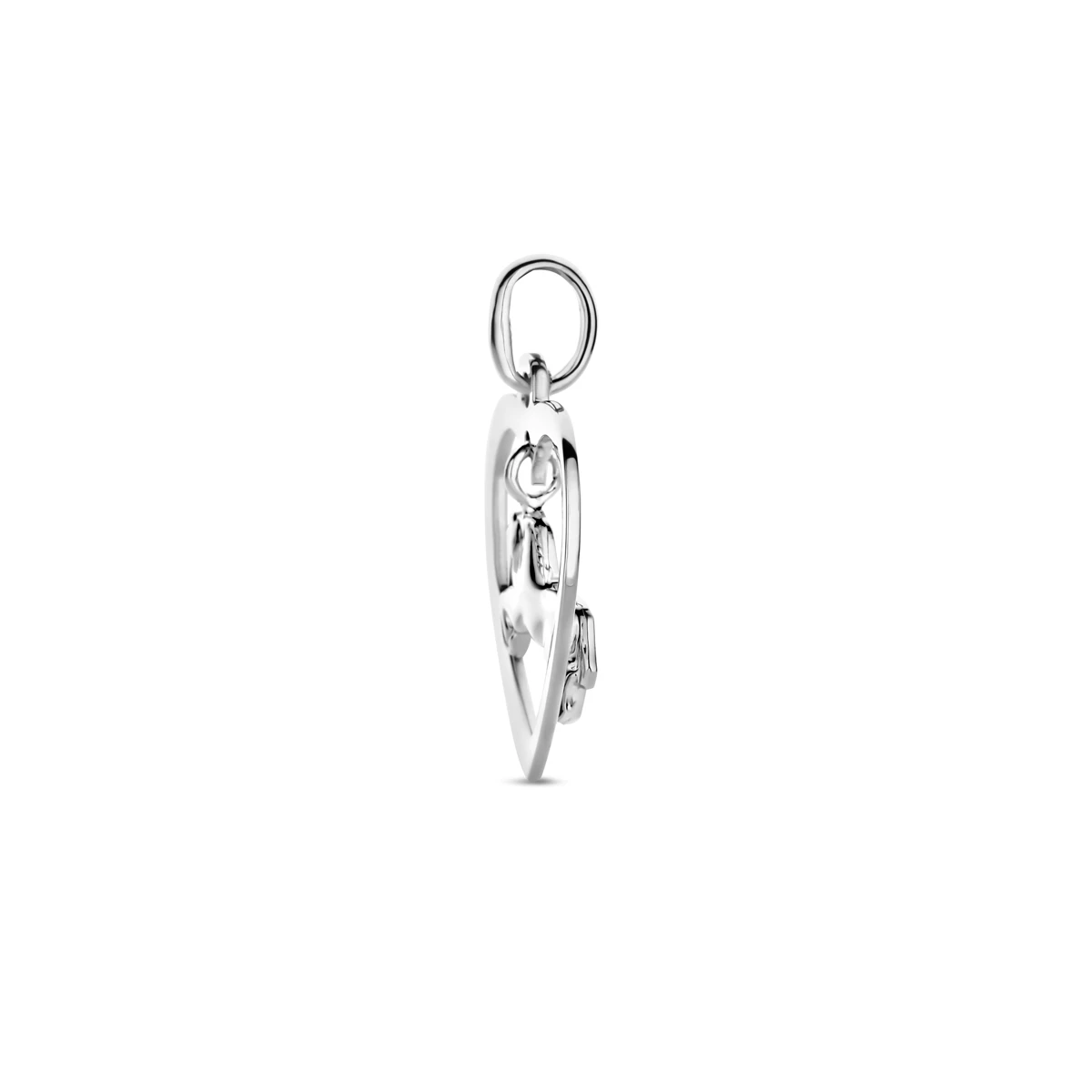 hanger hart paard 20 mm zilver gerhodineerd