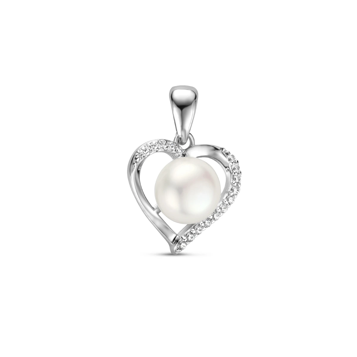 hanger hart parel en zirkonia zilver gerhodineerd