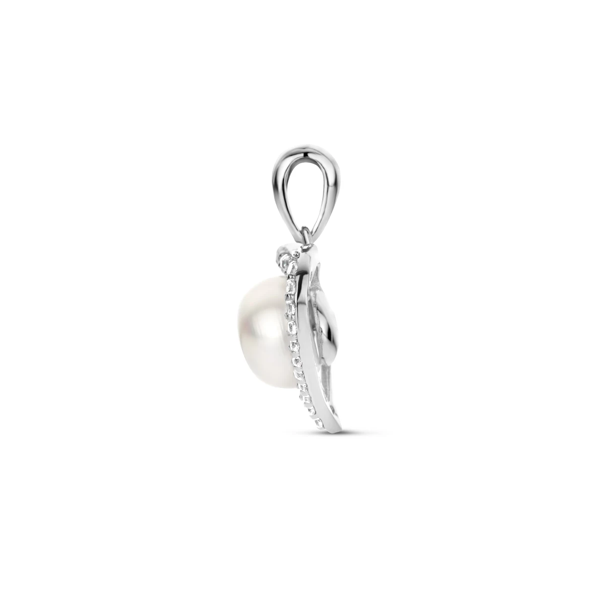 hanger hart parel en zirkonia zilver gerhodineerd