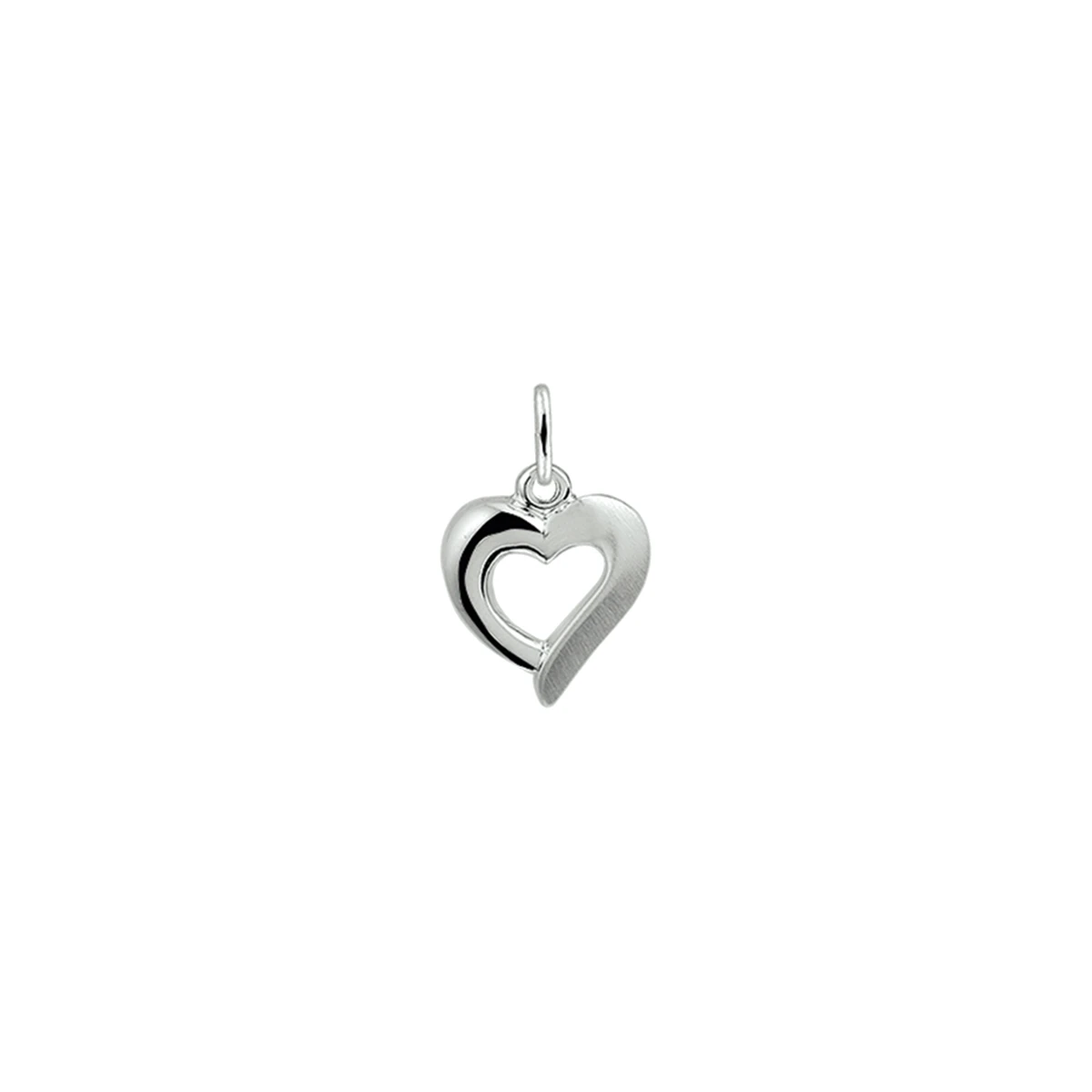 hanger hart poli/mat zilver gerhodineerd