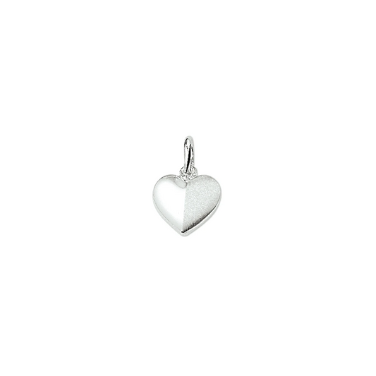 hanger hart poli/mat zilver gerhodineerd