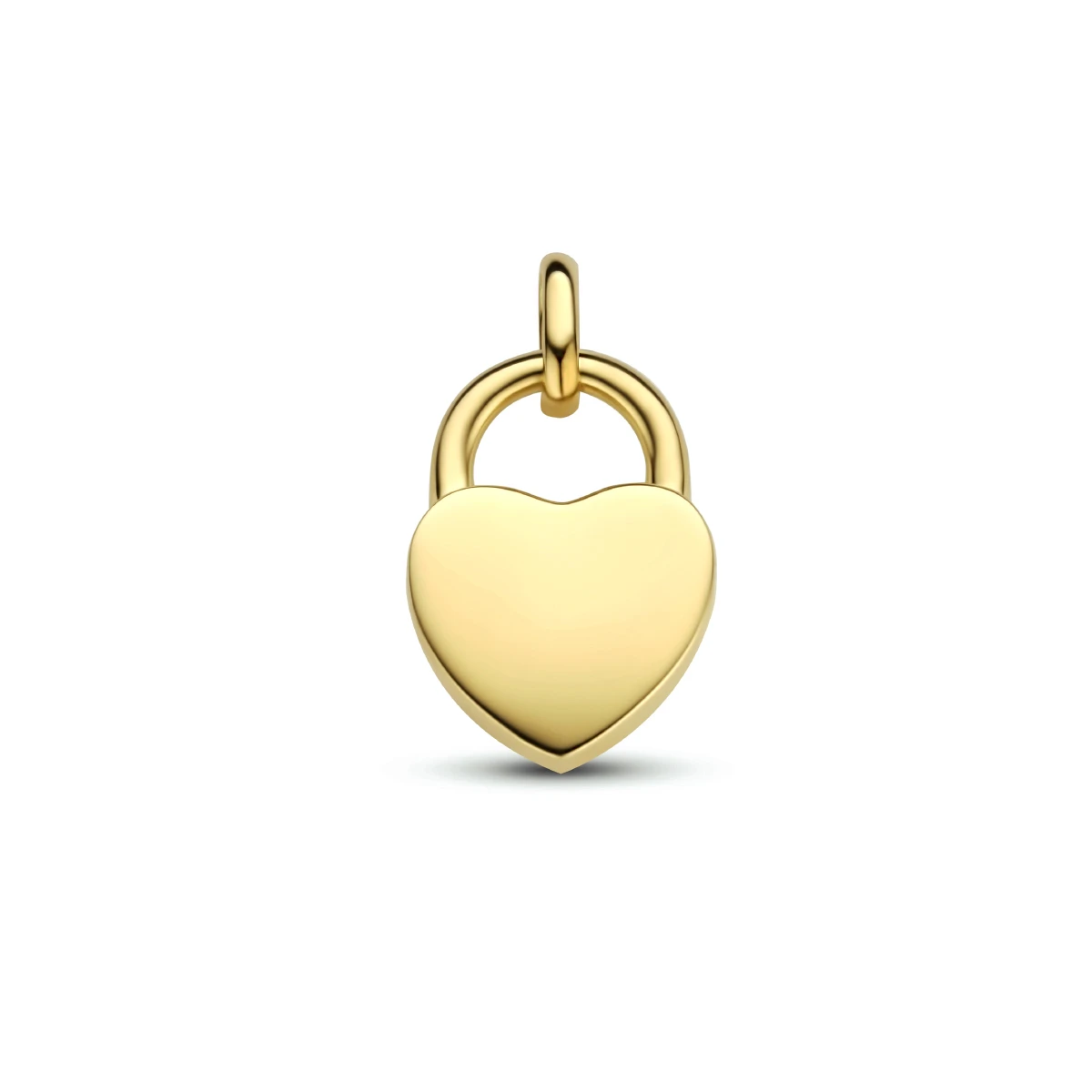 hanger hart slot zilver verguld (geel)