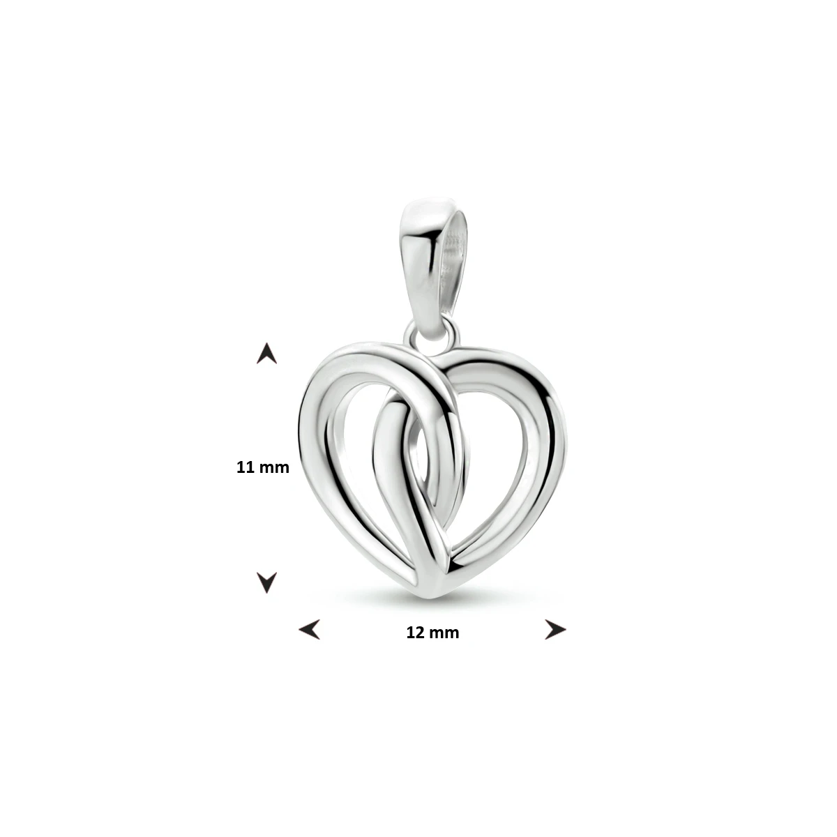 hanger hart zilver gerhodineerd