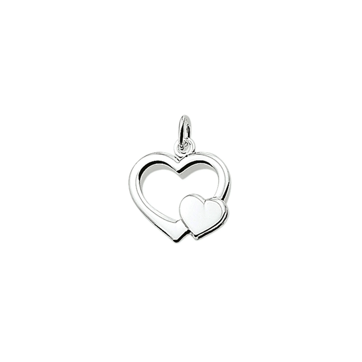 hanger hart zilver gerhodineerd