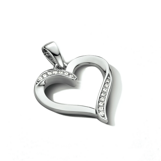 hanger hart zilver gerhodineerd