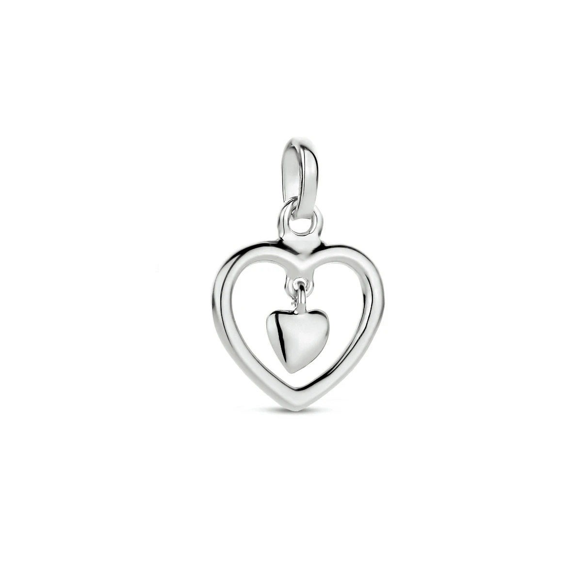 hanger hart zilver gerhodineerd