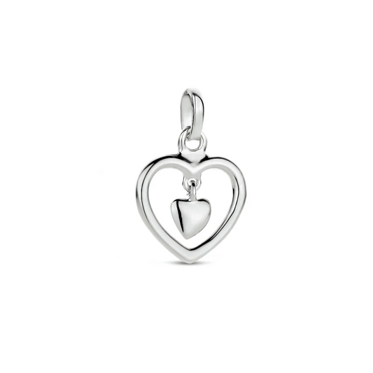 hanger hart zilver gerhodineerd