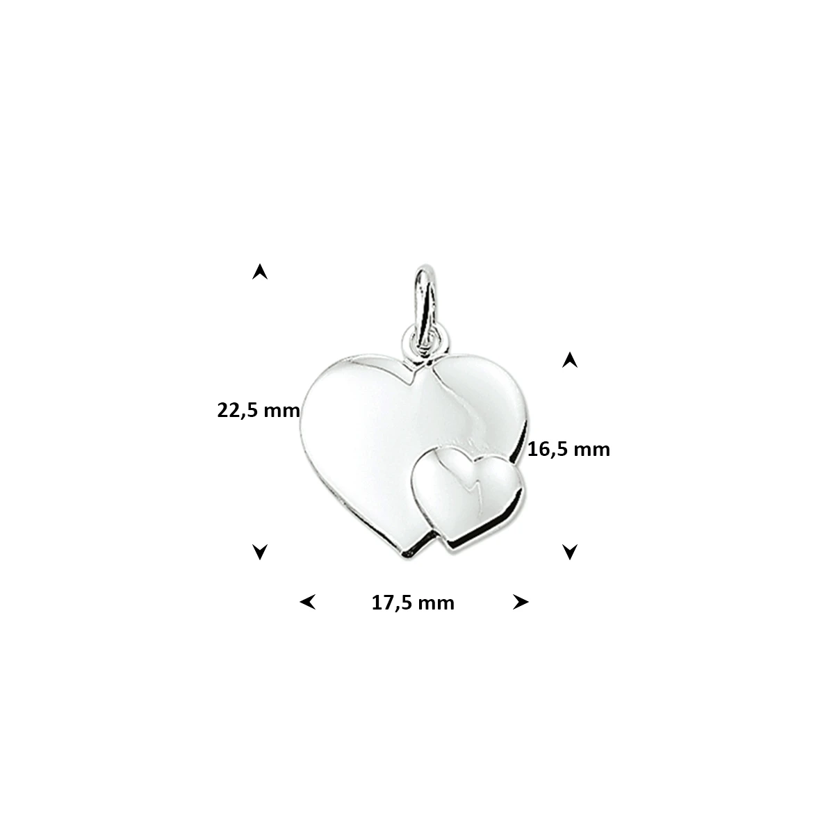 hanger hart zilver gerhodineerd