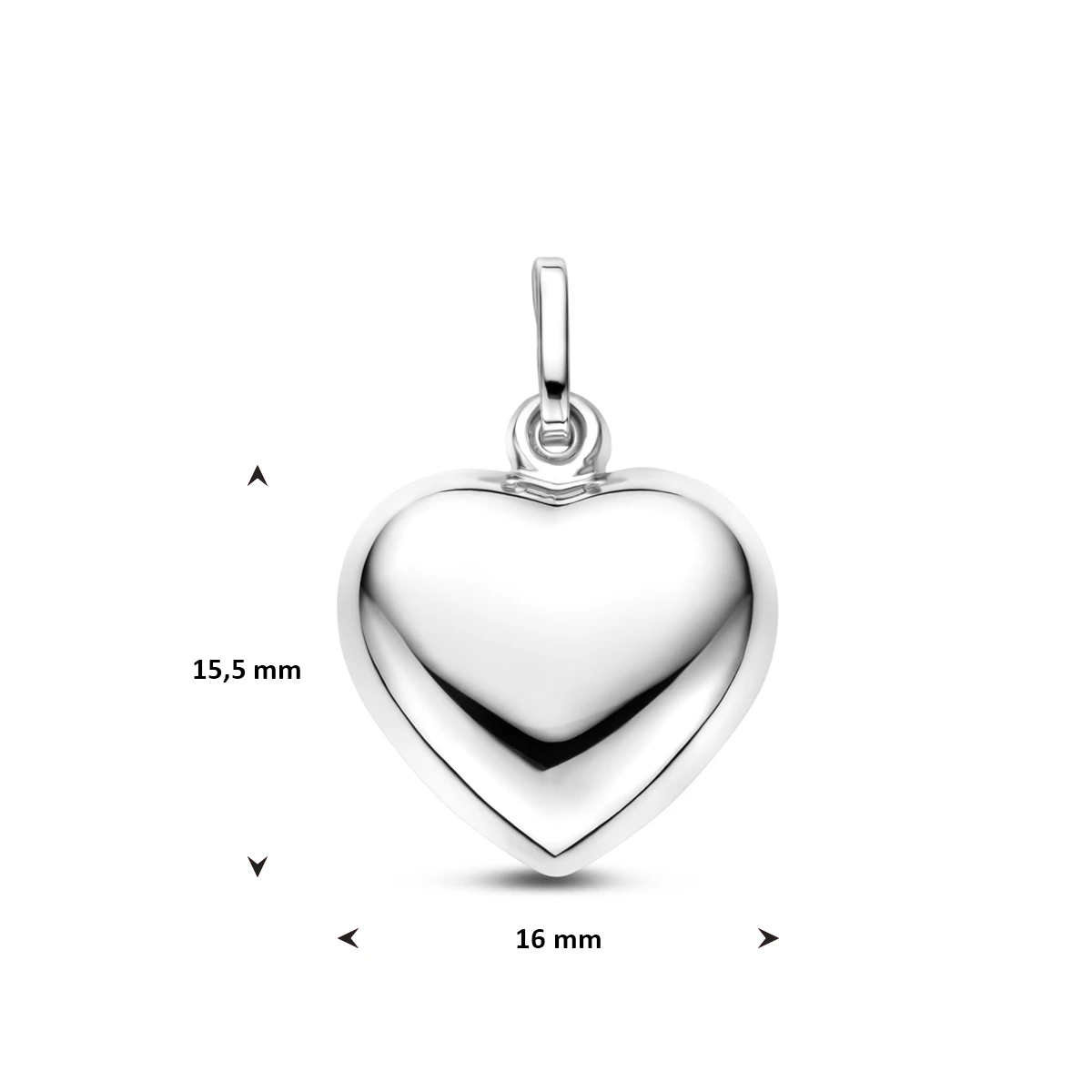 hanger hart zilver wit