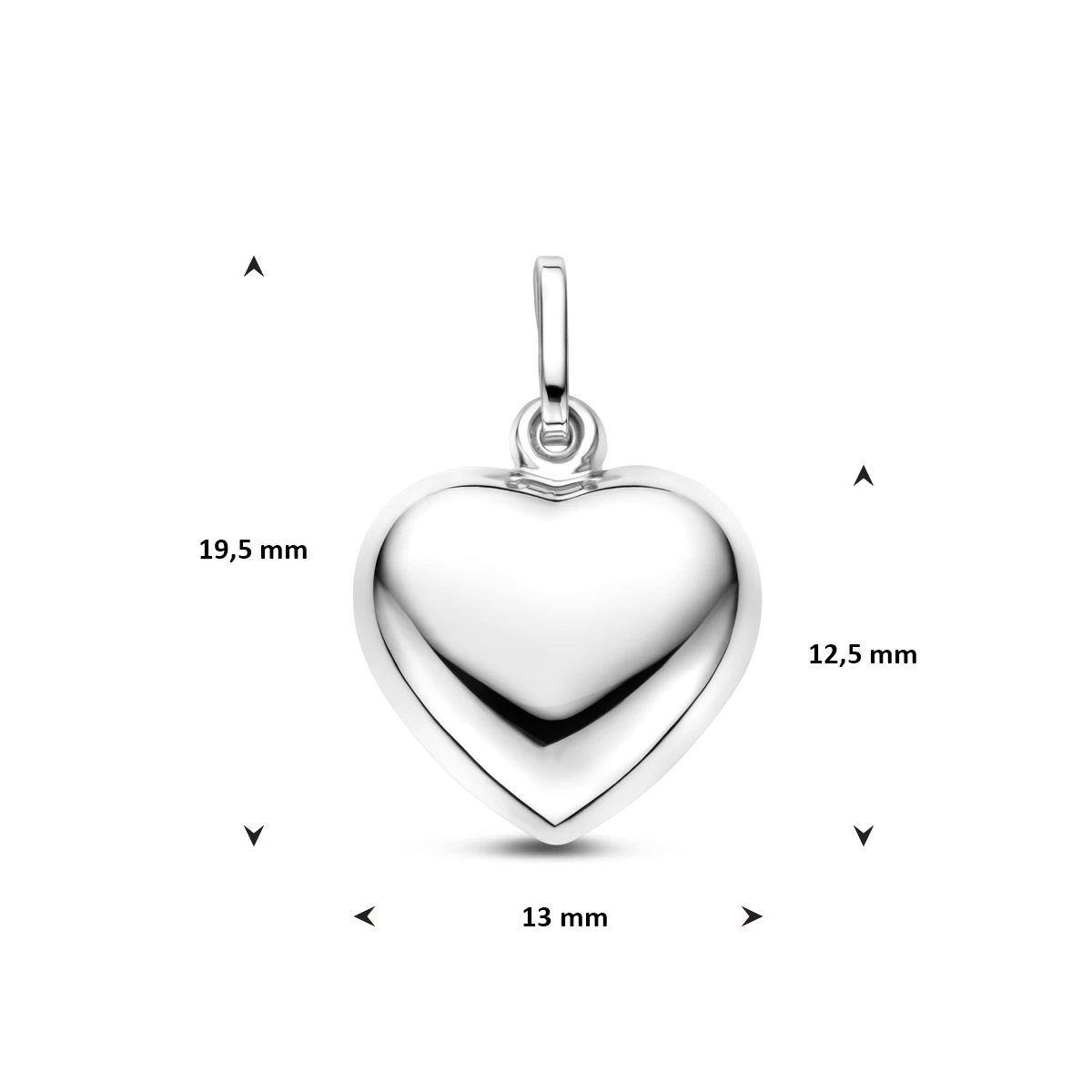 hanger hart zilver wit
